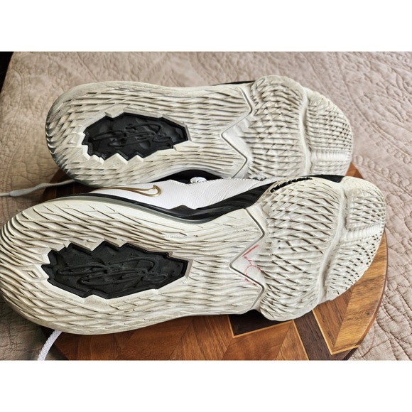 Nike React LeBron Men's XV1117 Low White Metallic Gold Basketball Sneakers, 12 - Picture 11 of 16